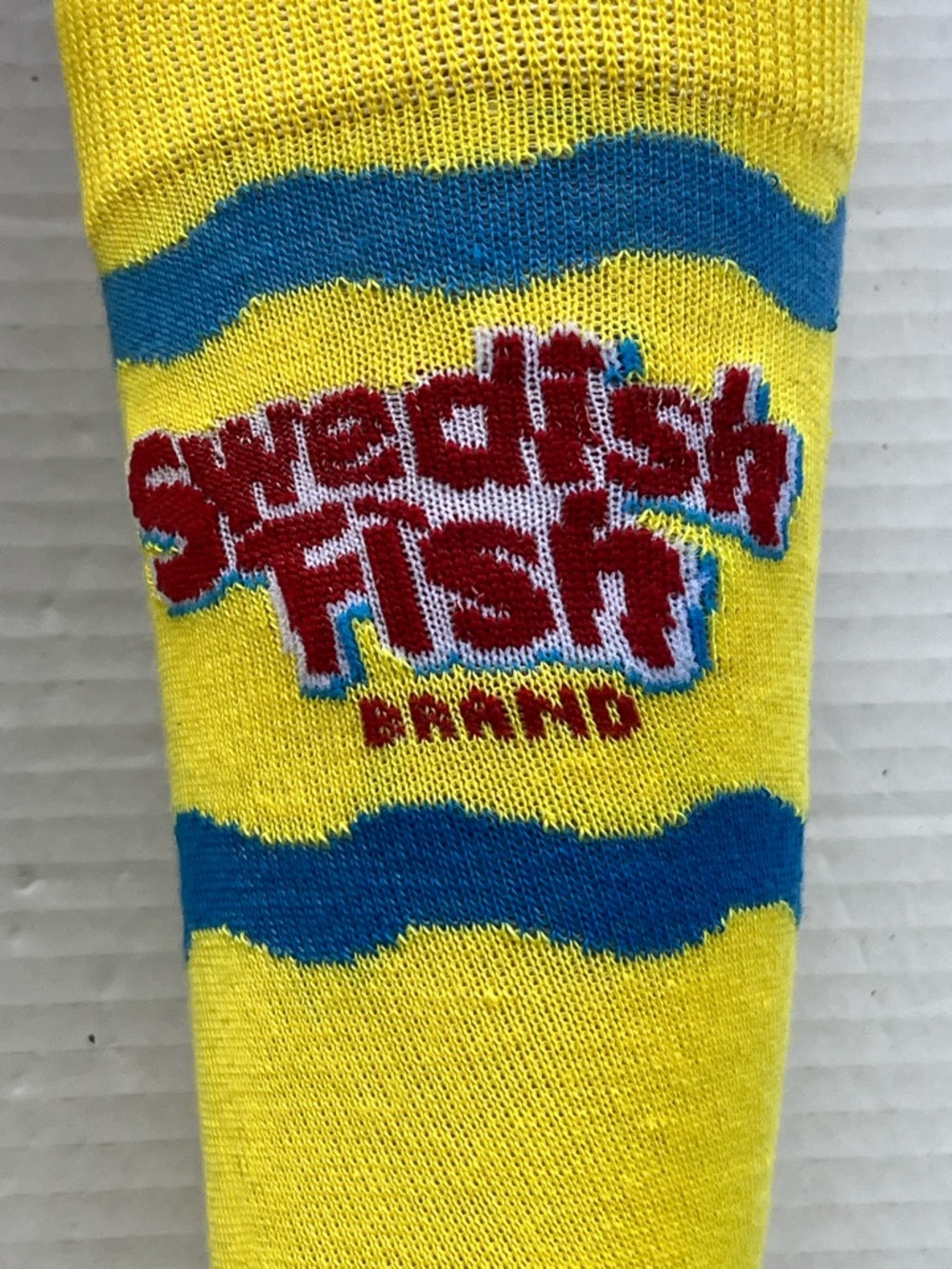 Swedish Fish Yellow & Blue Novelty Crew Socks - Picture 4 of 7